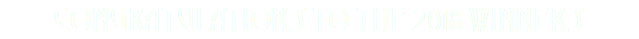 Congratulations to the 2018 Winners